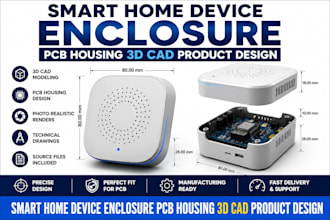 design a unique smart home device enclosure pcb housing 3d cad product design