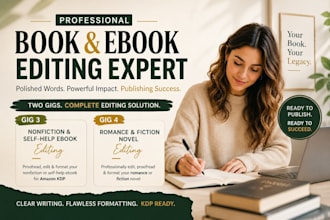 professionally edit proofread and format your romance or fiction novel