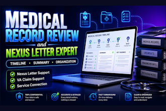review, organize and summarize medical records professionally