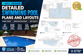 design detailed swimming pool plans and layouts
