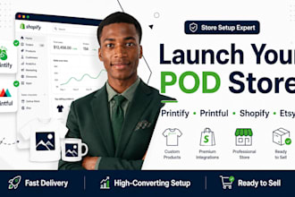 setup an integrate printify or printful with your shopify or etsy store