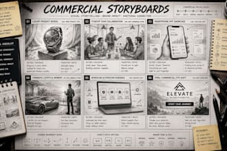 draw professional storyboard sequences for commercials