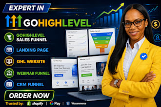 do gohighlevel sales funnel,landing page, ghl website,webinar funnel, crm funnel