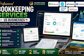 set up and manage US quickbooks xero wave freshbooks sap netsuite bookkeeping