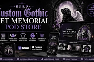 build design carrd custom gothic pet memorial pod art gelato api etsy site store