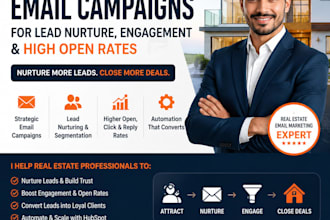 create hubspot real estate email campaign for lead nurture engagement open rate