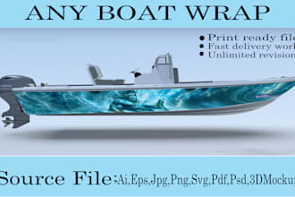 create professional boat wrap  o yacht wrap design