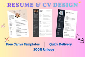 design a professional resume and CV template in canva