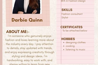 make professional yet aesthetic resumes interns