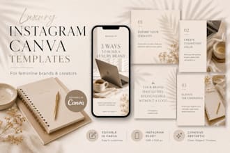 design feminine instagram carousel templates in canva