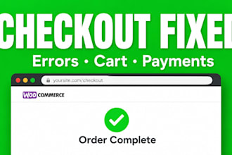 fix woocommerce checkout, cart and payment issues fast