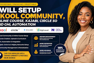 setup skool community online course kajabi circle so ghl automation
