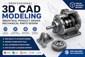 do 3d cad modeling, industrial product design, mechanical parts design