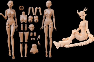 sculpt custom bjd doll articulated toy and collectible 3d model for printing