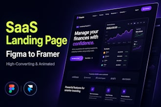 design premium saas landing page UI UX in figma or framer
