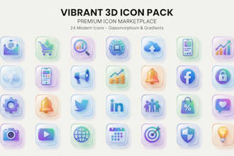design modern custom icon packs for apps and websites