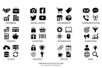design modern custom icon packs for apps and websites