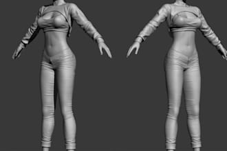 design, rig and texture 3d clothing mesh for vrchat second life fivem imvu peds