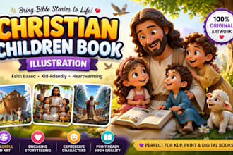 illustrate christian kids story book bible children illustration and book cover