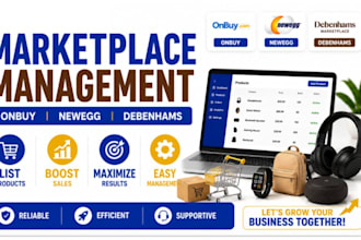 manage optimize onbuy newegg debenhams b and q marketplace SEO product listings