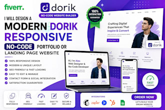 design dorik responsive no code portfolio landing page design personal website
