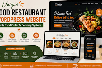 design food restaurant wordpress website with food order and delivery system