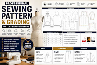do apparel pattern making and size grading for your clothing brand