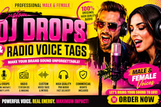 record custom dj drops and producer tags with a deep radio voice