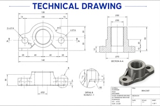 create professional technical drawings cad drafting for manufacturing projects