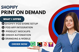 build shopify print on demand store, printify printful pod merch store
