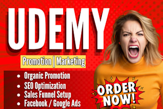 online course promotion udemy course, facebook ad to boost enrollment on udemy