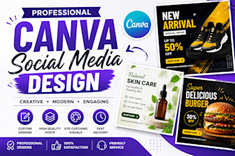 design clean canva social media posts and templates