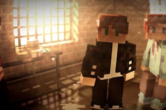 create a 3d minecraft render or banner