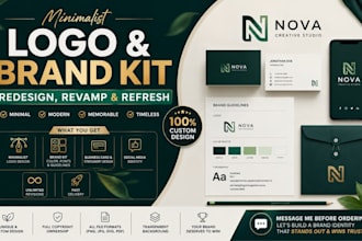 design minimalist logo with brand kit, redesign, revamp and refresh