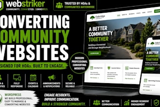 design or redesign converting website community website hoa website wordpress