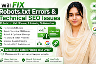 fix XML sitemap and robots txt issues for website SEO