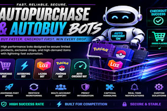 build lazada bot, auto purchase bot, auto checkout bot, sneaker bot, pokemon bot
