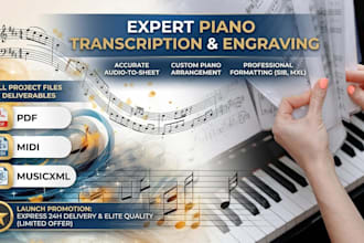 transcribe original piano accompaniment track or custom piano music arrangement