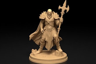sculpt 3d miniature, warhammer 3d figurine tabletop dnd 3d model for 3d printing