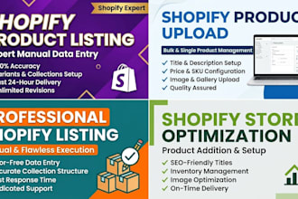 do shopify product listing and manual product upload