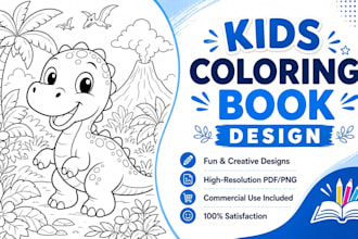 create kids coloring book, kids activity book, kids workbook and coloring pages
