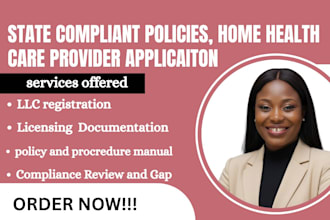 write state compliant policy and procedure manual for home healthcare