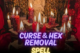 cast curse removal and hex removal spell, aura cleansing, remove blockages