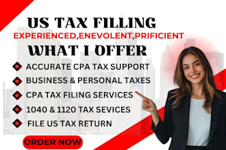 file us tax, us tax return, 1120, form 5740, individual tax return 1040, as CPA