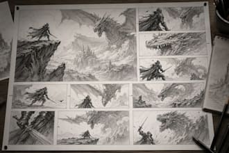 create storyboard sequences for game trailers and cutscenes