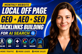 monthly website local off page GEO aeo SEO backlinks building for ai search
