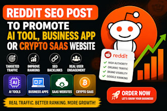 use reddit seo post to promote ai tool, business app or crypto saas website