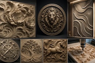 sculpt 3d bas relief abstract wall art and cnc stl model 3d coin model mythology