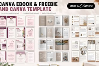 design minimalist canva ebook, branded pdf, workbook, freebie and canva templa