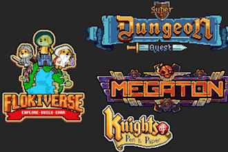 design a professional pixel art logo for your game, indie, rpg or retro project